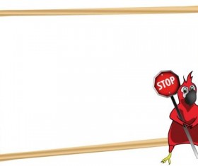 Parrot with text frame vector 04