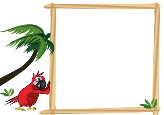 Parrot with text frame vector 08
