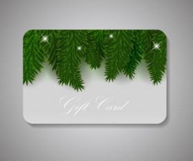 Pine leaves with christmas gift card vectors