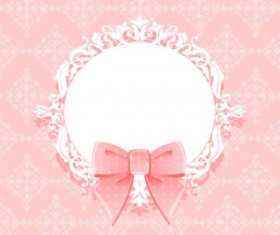 Lace with pink bow business card vector free download