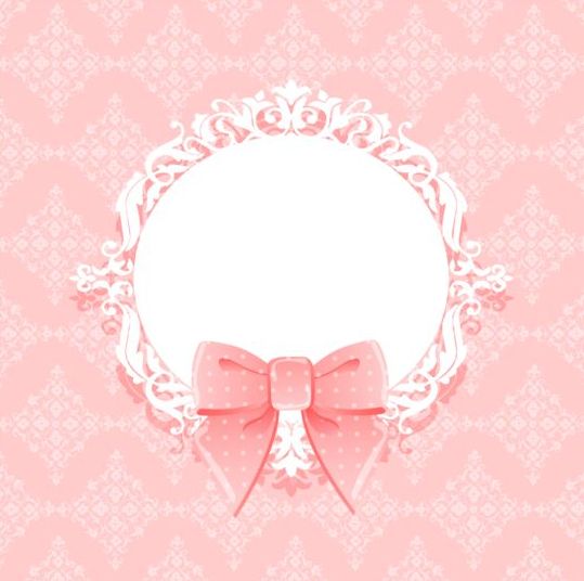 Pink card with beautiful bow vector