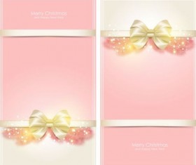 Pink christmas vertical cards vector material