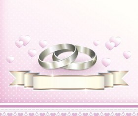 Pink wedding greeting cards with lace vector