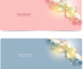 Pink with gray christmas card with bow vector