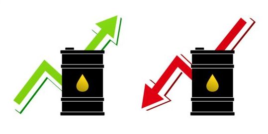 Price of oil rise and fall vector