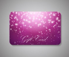 Purple gift card with star light vector