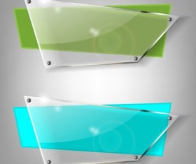 Quadrilateral glass banners vector material 01