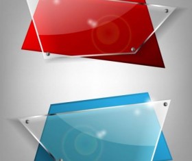 Quadrilateral glass banners vector material 02