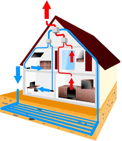Recuperator house scheme design template vector 06