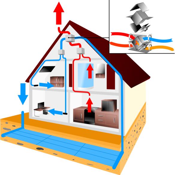 Recuperator house scheme design template vector 07