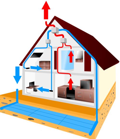 Recuperator house scheme design template vector 08
