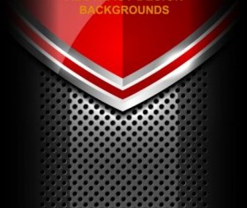 Red abstract metal background design vector
