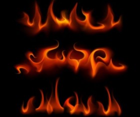 Red fire flame vector set 01