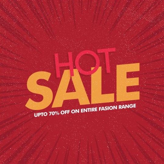 Red hot sale background template vector 01