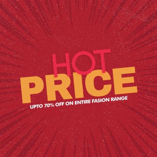 Red hot sale background template vector 04