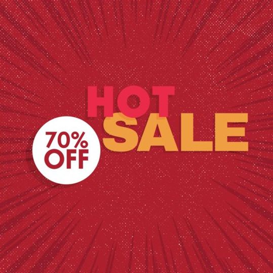 Red hot sale background template vector 05