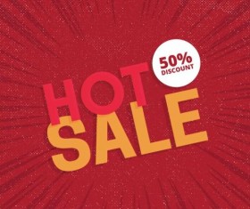 Red hot sale background template vector 06