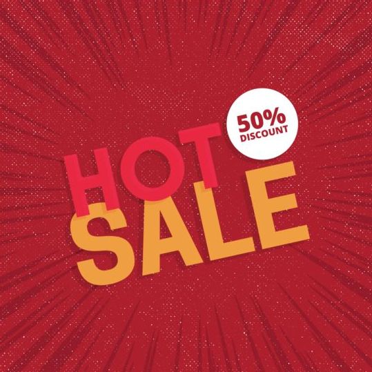 Red hot sale background template vector 06