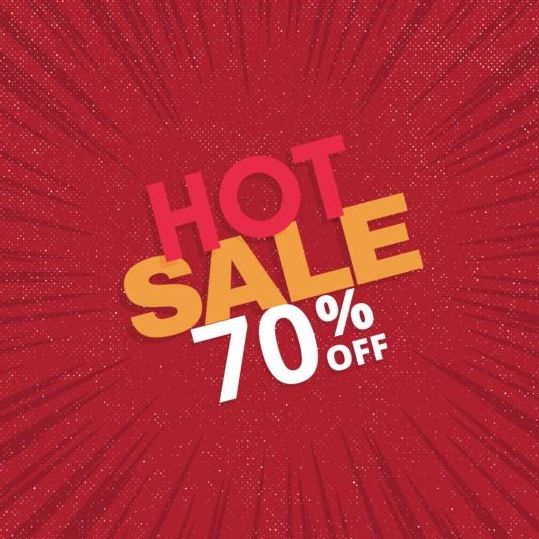 Red hot sale background template vector 07
