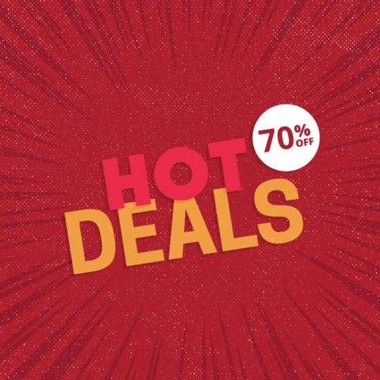 Red hot sale background template vector 08