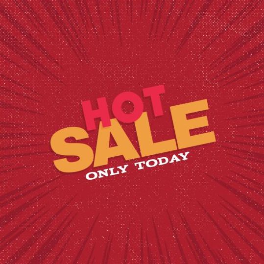 Red hot sale background template vector 09