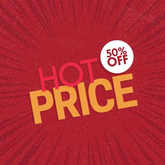 Red hot sale background template vector 10