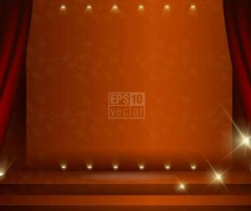 Red stage design backgroud vector 01