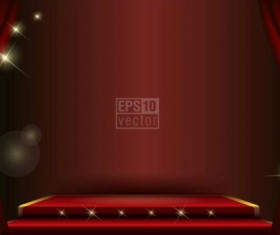 Red stage design backgroud vector 02