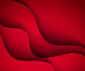 Red wavy background abstract vector