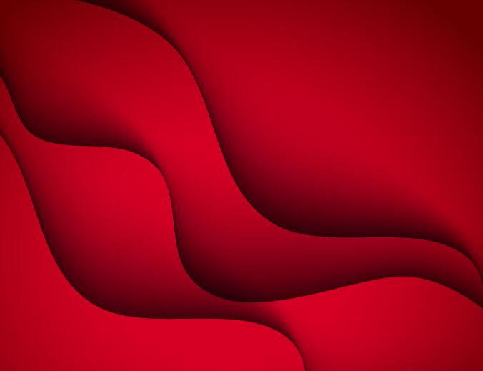 Red wavy background abstract vector