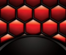 Red with carbon black modern background vector 04