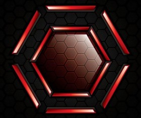 Red with carbon black modern background vector 08