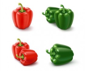 Red with green pepper vector 01
