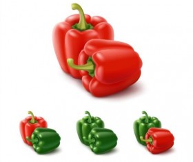 Red with green pepper vector 02