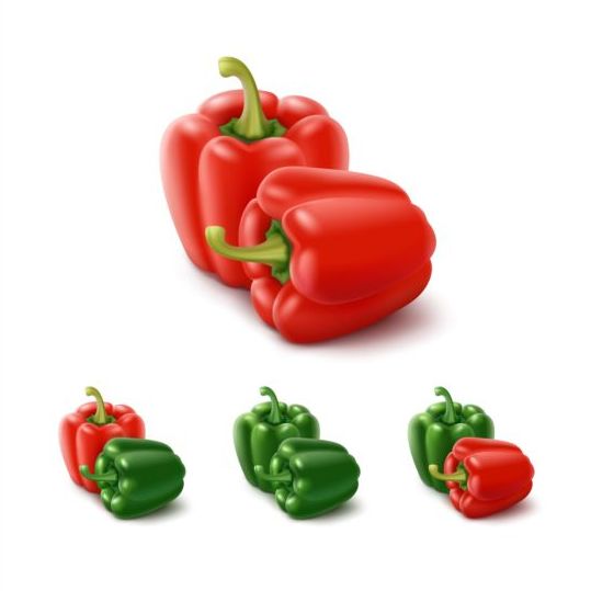 Red with green pepper vector 02