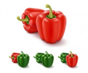 Red with green pepper vector 03