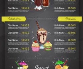 Restaurant price menu vintage vector 01