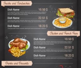 Restaurant price menu vintage vector 02