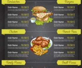 Restaurant price menu vintage vector 03