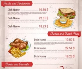 Restaurant price menu vintage vector 04