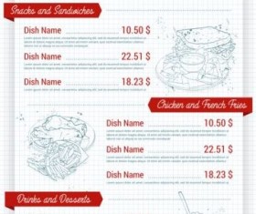 Restaurant price menu vintage vector 05