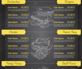 Restaurant price menu vintage vector 06