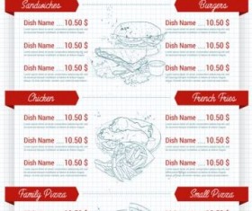 Restaurant price menu vintage vector 07
