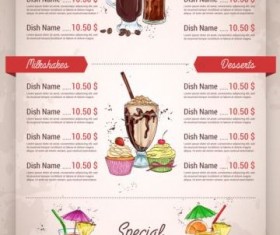 Restaurant price menu vintage vector 08