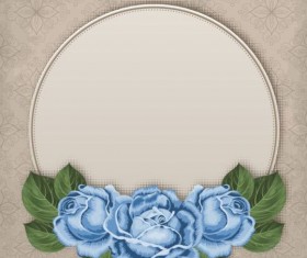 Retro floral card with beige card vector 05