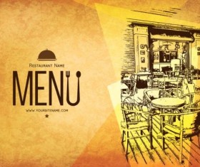 Retro with vintage restaurant menu cover vector 01