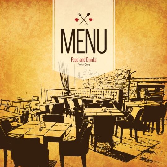 Retro with vintage restaurant menu cover vector 04