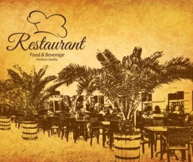 Retro with vintage restaurant menu cover vector 05