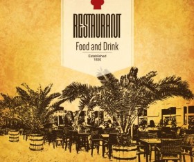 Retro with vintage restaurant menu cover vector 06