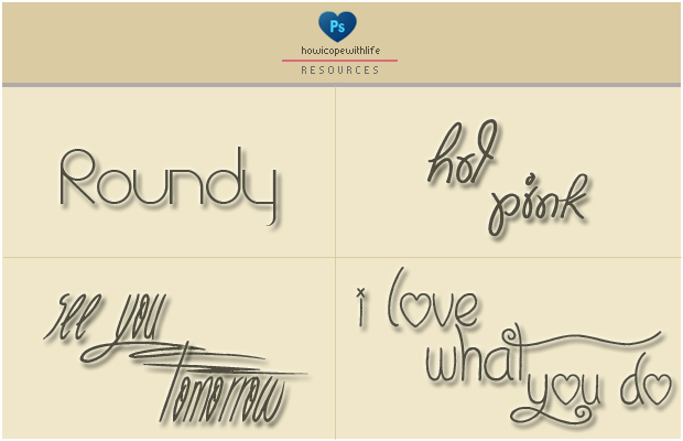 Romantic love fonts pack